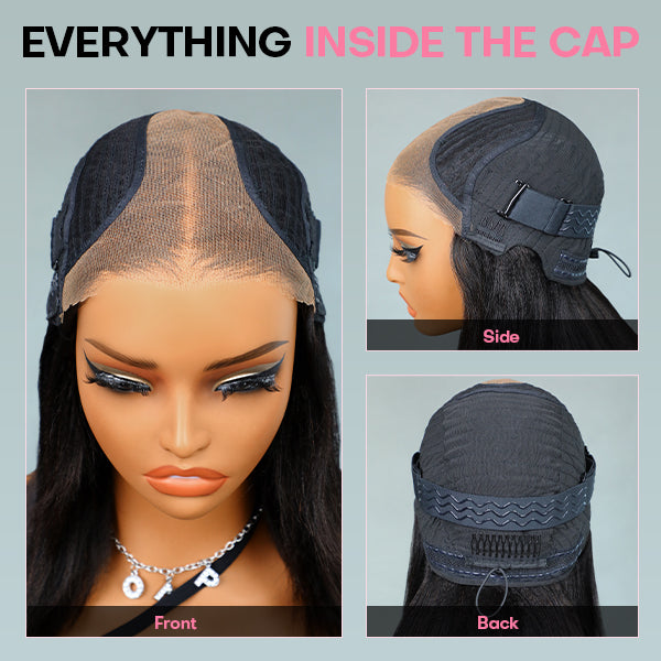 Ultra Natural Layered Yaki Straight Bob 9x6 T-Part Lace Wig – Glueless, Invisi Drawstrings, Silky Finish, Classic & Chic