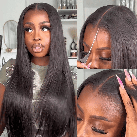 Ultra Natural Layered Yaki Straight Bob 9x6 T-Part Lace Wig – Glueless, Adjustable Fit, Silky Finish, Classic & Chic
