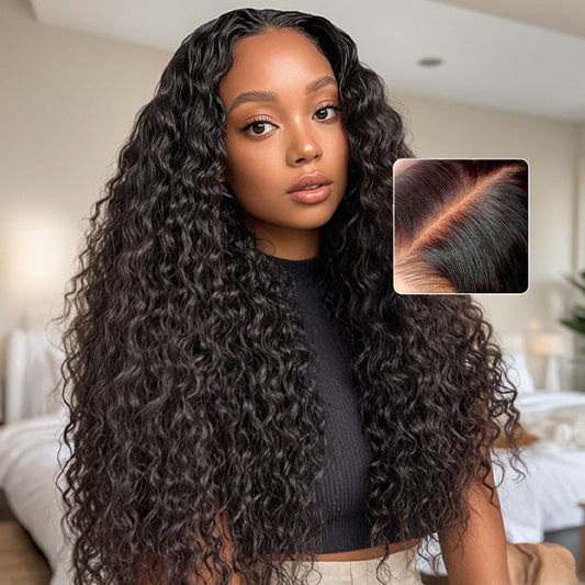 Glueless Water Wave 9x6 Lace Wig – M-Cap, Pre-Bleached Mini Knots, Pre-Plucked